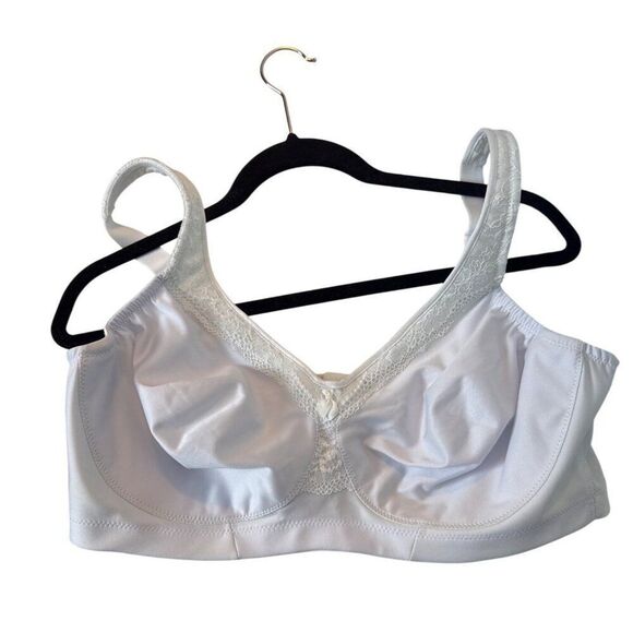 Glamorise Womens Full-Figure White Lace Support Bra 42D Adjustable Straps - Picture 5 of 7
